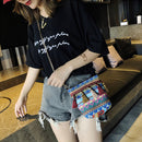 Women Ring Handle Straw Bucket Barrel Bag Beach Pouch Rattan Messenger Handbag Tote Outdoor Travel