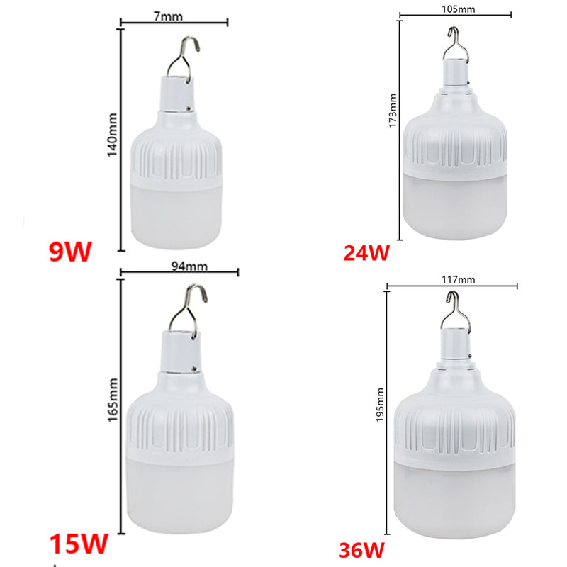 9W 15W 24W 36W USB Rechargeable Portable Emergency White SMD 5630 LED Light Bulb for Outdoor Camping