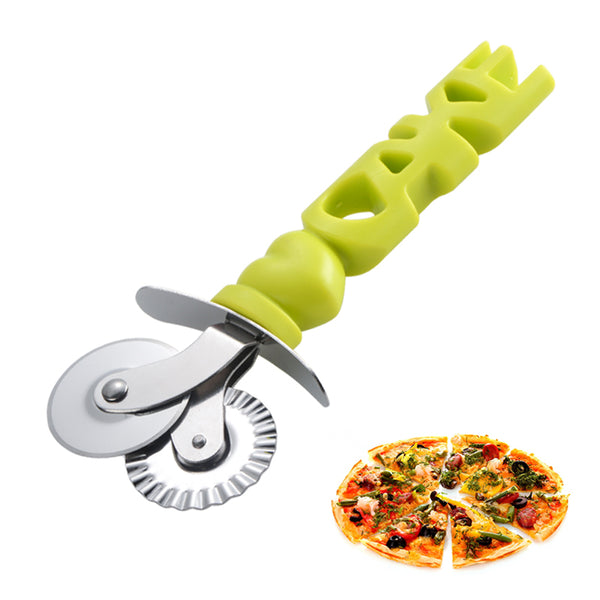 I LOVE CAKE Series Stainless Steel Knife Multi-Round Pizza Knife Two-Way Pizza Knife