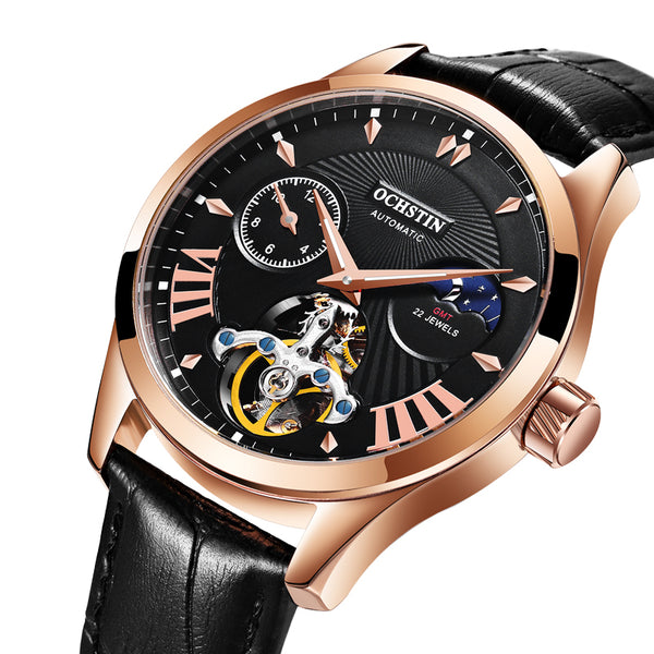 OCHSTIN GA6120 Luminous Display Moon Phase Automatic Mechanical Watch Full Steel Men Watch