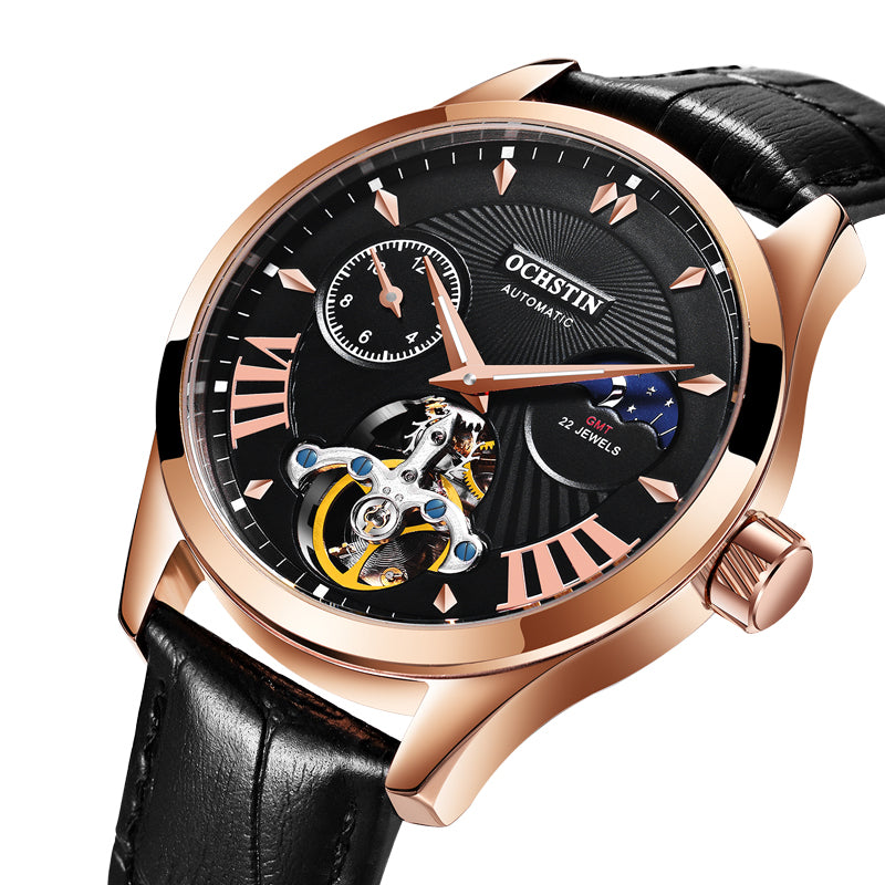 OCHSTIN GA6120 Luminous Display Moon Phase Automatic Mechanical Watch Full Steel Men Watch