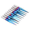 Drillpro 10pcs 0.1/0.2/0.3/0.4mm 10 Degree Flat Bottom PCB Engraving Bit Blue NANO Coated Carbide CNC Router Tool