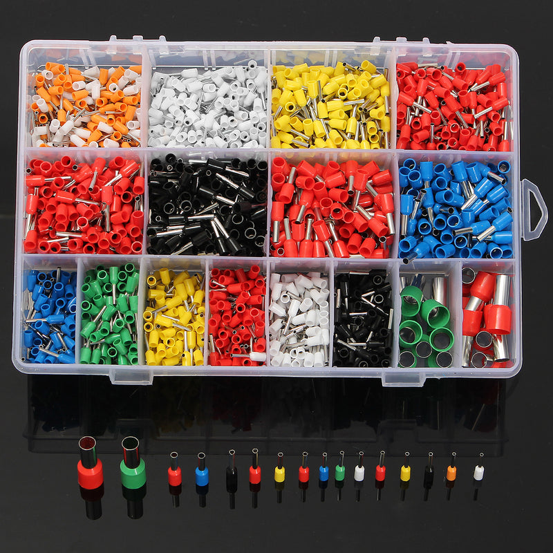 Excellway CT06 2120Pcs Wire Copper Crimp Insulated Cord Pin End Terminal 22 to 5 AWG