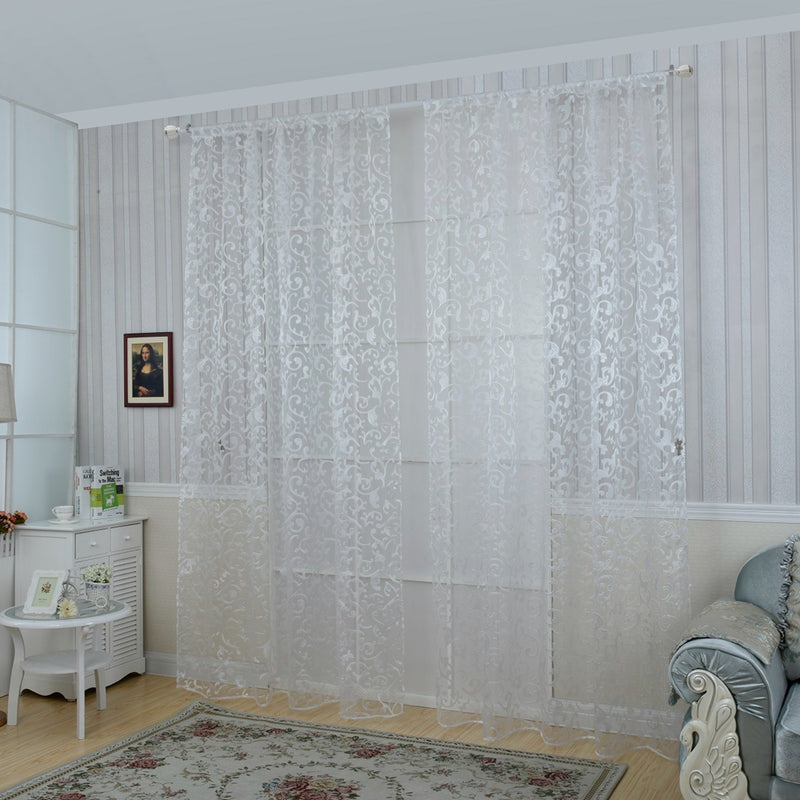 Honana WX-C9 1x2m Fashion European Style Voile Door Window Curtain Room Divider Sheer Curtain Home Decor