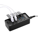 OImaster HB-8517U3 USB3.0 4 Ports Adapter 5Gbps with Dustproof Cap Switch Connector USB Hub for PC Laptop