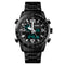 SKMEI 1453 Luxury Men Stopwatch Calendar Sport Stainless Steel Dual Disaplay Digital Watch