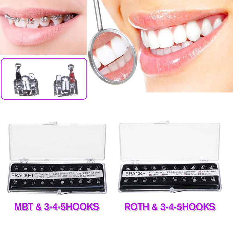 20Pcs/Set ROTH / MBT 022 Slot 3-4-5 Hooks Mini Orthodontic Dental Metal Brackets Brace Tools