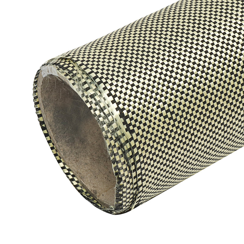 1m 3K 200g Yellow Carbon Fiber Hybrid Fabric Cloth Plain Weave Cloth High Strength for Building Bridge Construction Repair