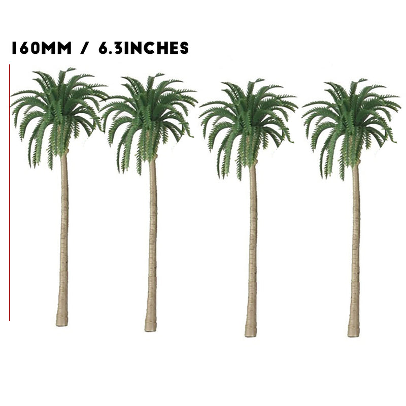 20pcs Plastic Palm Tree Model Train Green Brown Landscape Layout Scale Decorations 16cm 6.3
