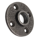 10Pcs Reinforced Black Flange Iron Pipe Wall Mount Floor Fitting Plumbing Threaded  Iron Casting Flange