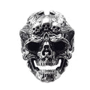 Retro Domineering Finger  Faucet Hand Dragon Pattern Double Dragon Skull Ring