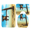 Elephant Animal Tree Desert Shower Curtain Bath Pad Pedestal Rug Lid Toilet Mat