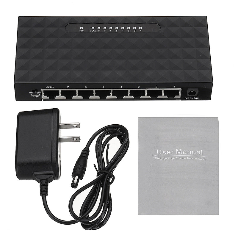 8-Port RJ45 10/100Mbps Ethernet Network Switch Internet Lan Hub Adapter for Routers Modems