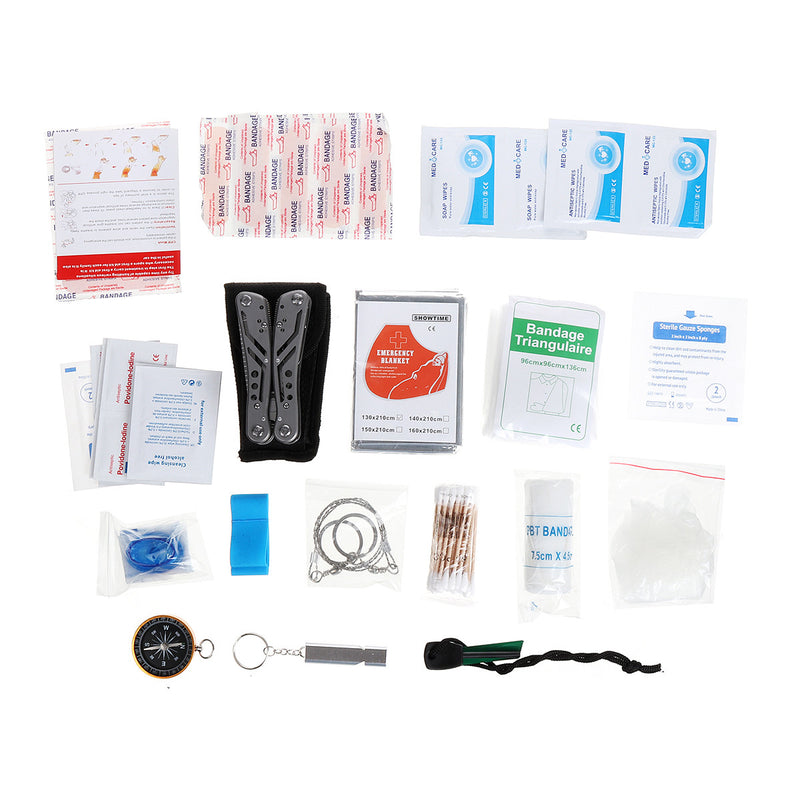 82Pcs IN 1 Outdoor SOS Emergency Survival Kit Bag First Aid Kit For Home Office Camping Hiking Travelling