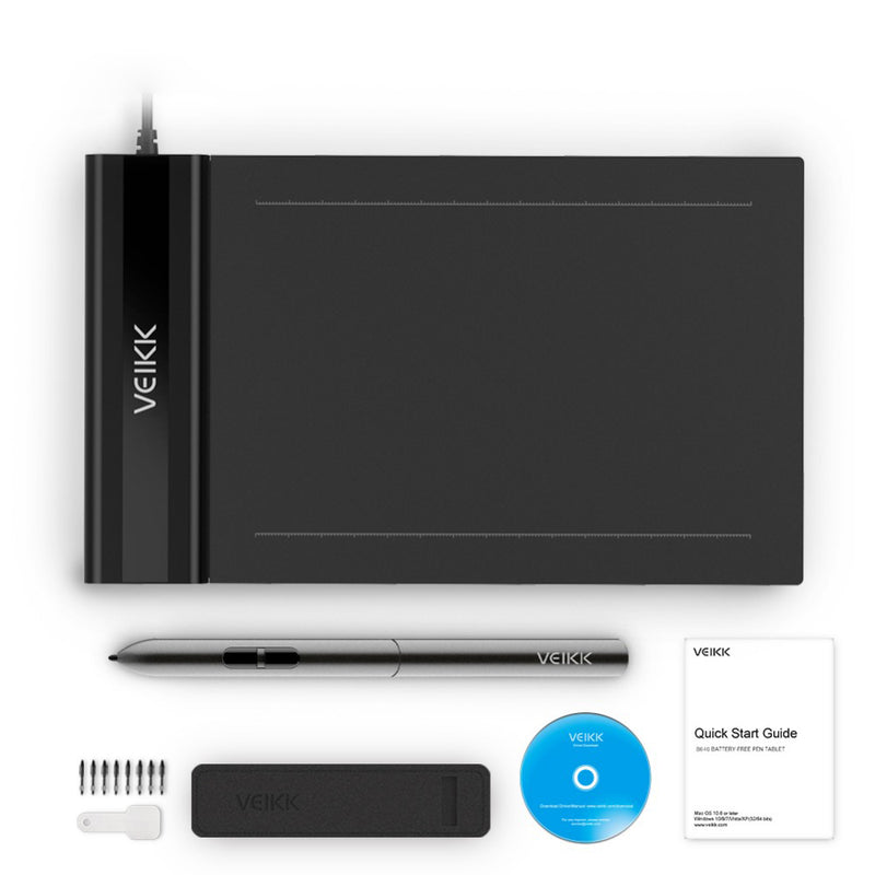 VEIKK S640 Graphics Drawing Tablet 6x4 Inch Tablet With Battery-free Pen Digital Pen 8192 Levels