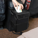 Leak Proof Vinyl Inside Lining Stable Black Car Trash Garbage Can Bag Closeable Lid 12 X 10.6 X 2.3CM