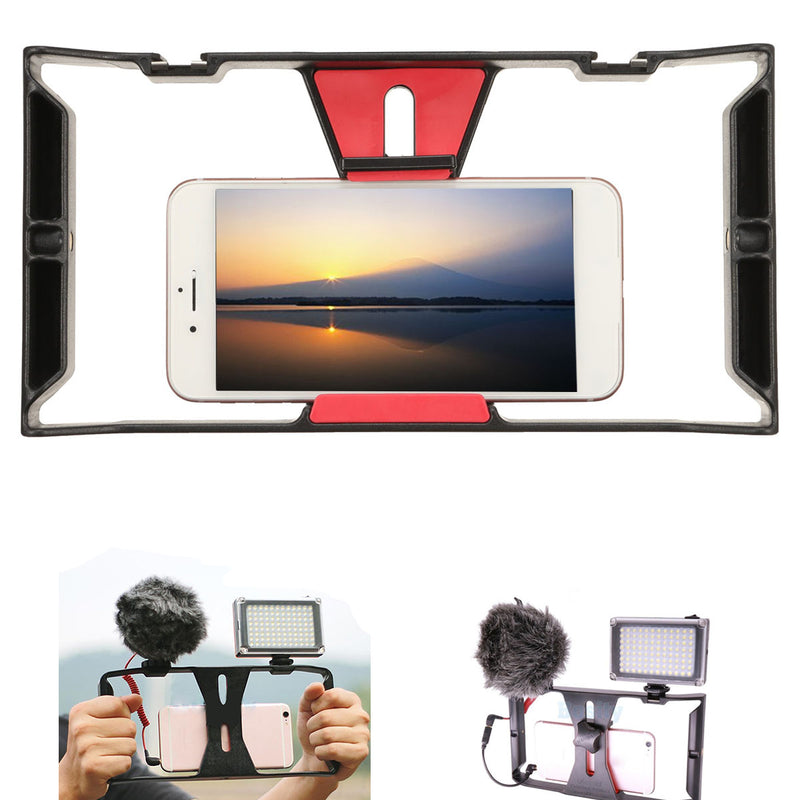 Video Camera Cage Anti-shake Protective Camera Handle Stabilizer for Cellphone