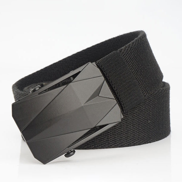 120cm AWMN BO03 Punch Free Roller Buckle Canvas Tactical Belt For Outdoor Camping Hunting Waistband