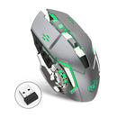 HXSJ M70GY 2400DPI 2.4G 6D Colorful Backlit Wireless Rechargeable Gaming Mouse for Anne Pro 2 Laptop Computer PC