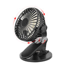 360 Rotation Mini Fan Battery Operated/USB Rechargeable Clip on Fan for Baby Stroller/Gym/Office/Study