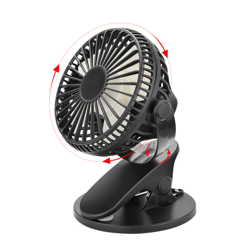 360 Rotation Mini Fan Battery Operated/USB Rechargeable Clip on Fan for Baby Stroller/Gym/Office/Study