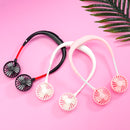 Portable USB Fan Rechargeable Neckband Lazy Neck Hanging Dual Cooling Mini Fans