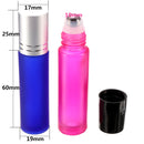 5PCS 10ml 1/3oz 5 Color Roll on Glass Bottles Essential Oil Perfume Roller Ball !