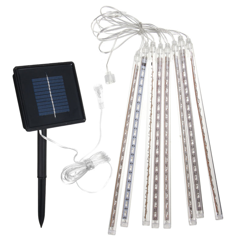 Solar Powered 30cm 8 Tube LED Meteor Shower Rain Garden Tree Outdooors HoliDay Light