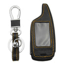4 Buttons Two Way Car Alarm System Leather Car Key Case Bag For Magicar 5/6 LCD