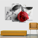 Miico Hand Painted Four Combination Decorative Paintings Botanic Rose Wall Art For Home Decoration