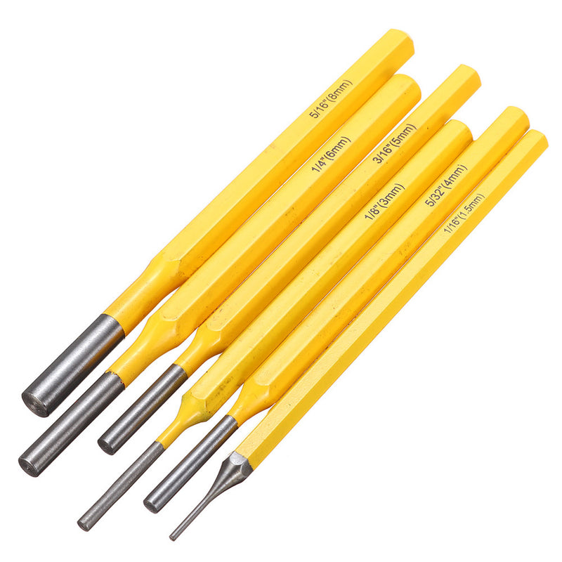 6pcs 150mm Pin Punch Kit Set Solid Hole Punch Chisel Machining Maintenance Wooden Woodworking Tool