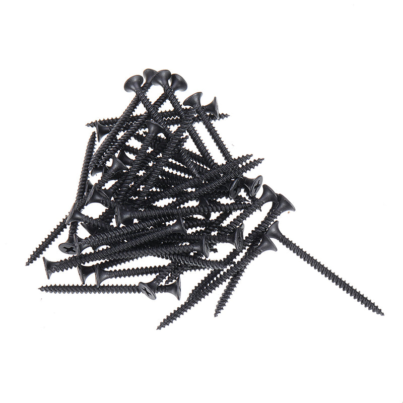 Suleve M3.5CP3 350Pcs M3.5 Cross Black Recessed Flat Head Self Tapping Ash Phosphorus Drywall Metric Threaded Wood Screw Nail Bolt