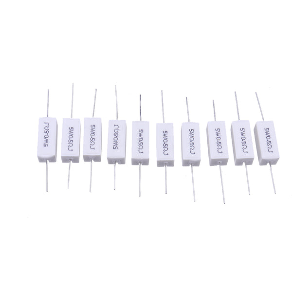 10pcs BPR56 5W 0.5R 0.5 Ohm 5w Non-inductive Ceramic Cement Resistor Wirewound Resistance