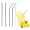 Stainless Steel Metal Drinking Straw Reusable Juice Pipe + Cleaner Brush + Box