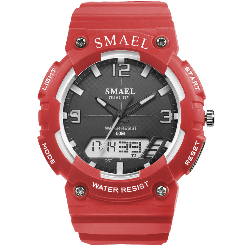 SMAEL 1539 Student Sport Watch Casual Style Waterproof Digital and Analog Dual Display Wristwatch