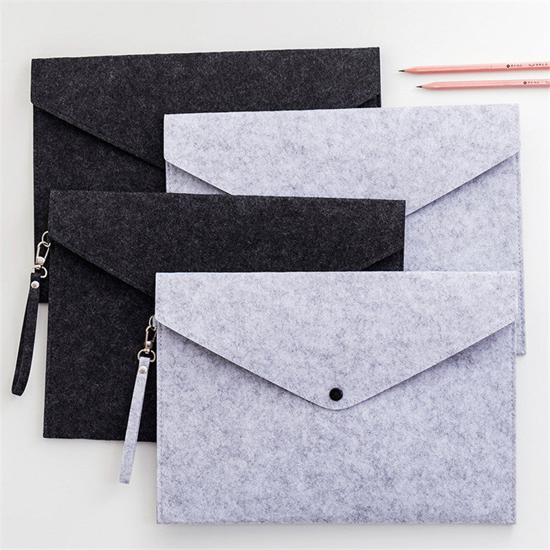 1pcs Simple Solid A4 Felt Document Bag Business Briefcase File Folder Office School Student Gifts