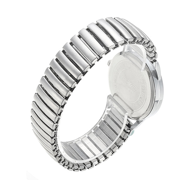 Simple Style Couples Watch Alloy Elastic Band Live Waterproof Men Women Quartz Watch