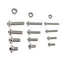 Suleve MXSS6 440Pcs A2 Stainless Steel Round Head Hexagon Screw Nut Kit Set M3 M4 M5