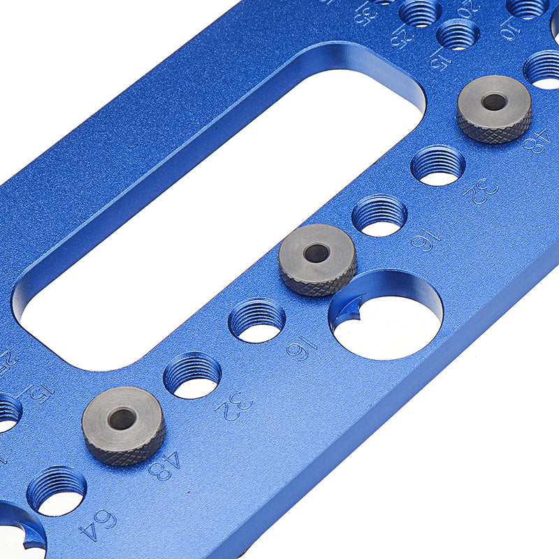 Blue Aluminum Alloy Knob and Pull Cabinet Hardware Jig Adjustable Door Drawer Handle Knob Pull Drill Template Woodworking Tool