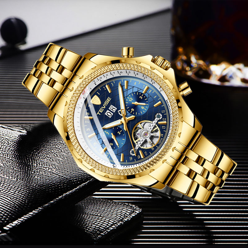 TEVISE T841A Waterproof Calendar Automatic Mechanical Watch Business Style Men Watch