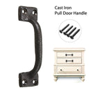 Black Iron Pull Door Handle 98mm Iron Gate Pull Handle with Screws