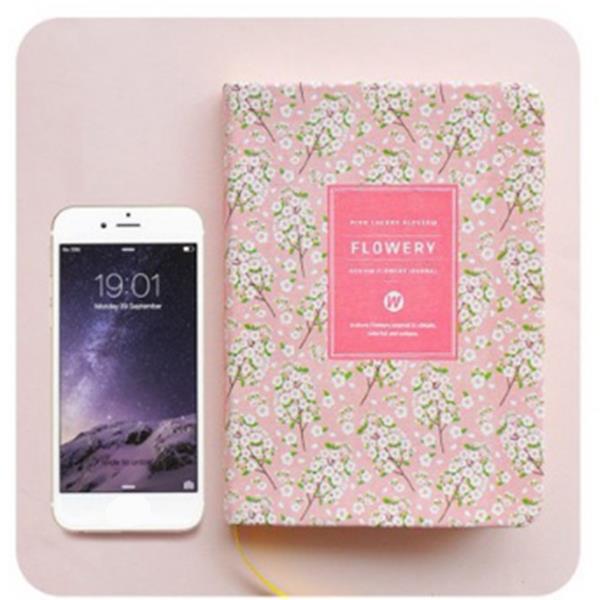 A5 PU Leather Floral Schedule Book Diary Weekly Planner Notebook School Office Supplies Stationery