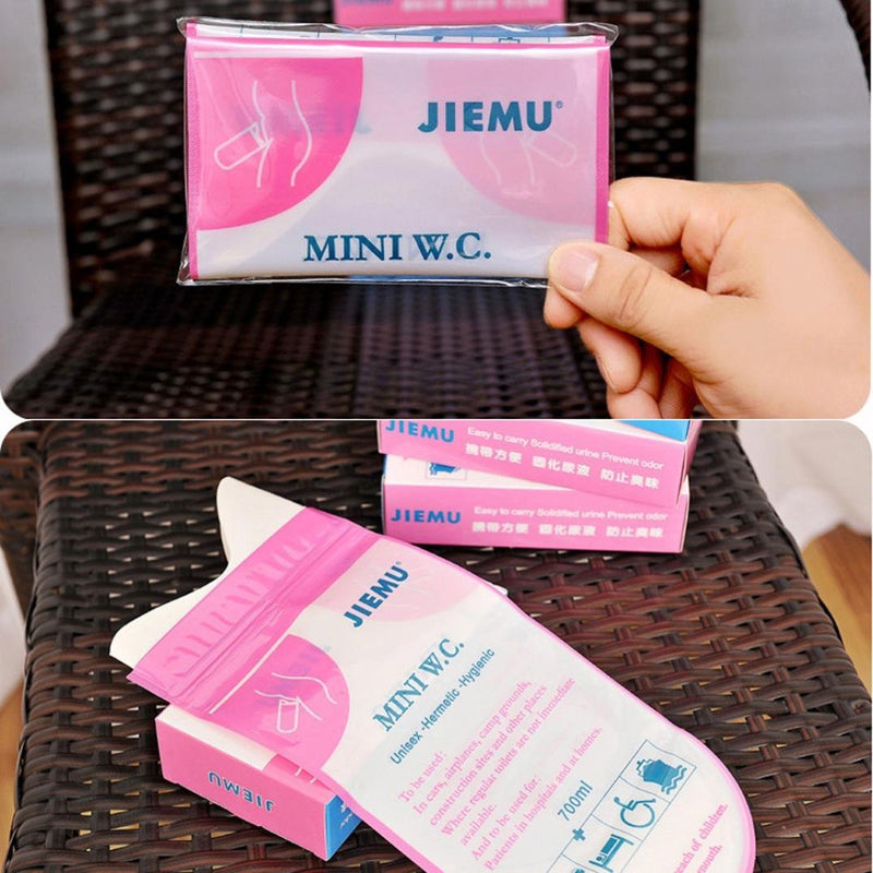 4pcs Pink Disposable 700CC Portable Urine Storage Bag Emergency Toilet Outdoor Travel For Unisex