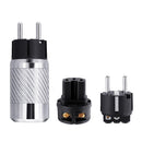 Audio Rhodium Plating Speaker EU Power Plug IEC Male Female Audio Connector Carbon Fiber