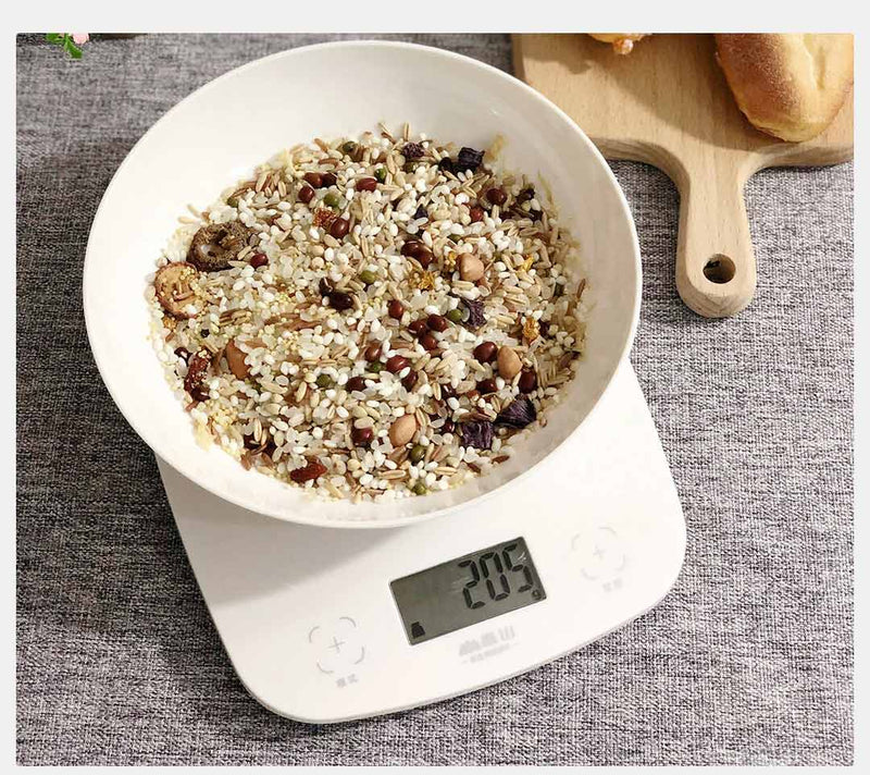 2g-5kg ABS Portable Electronic Kitchen Scale LCD Display Intelligent Touch Switch Baking Scale w/ Detachable Tray High Precision from Xiaomi Youpin