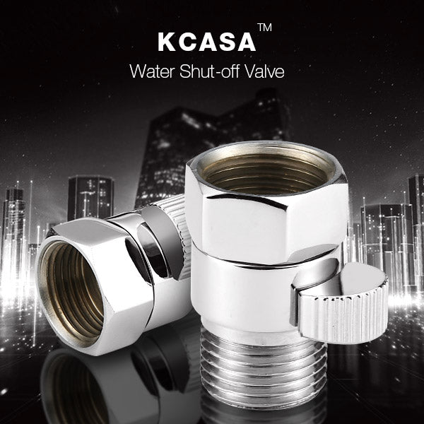 KCASA Brass Junction Water Flow Control Valve Stright-through Shut Off Angle Valve Bath Accessory