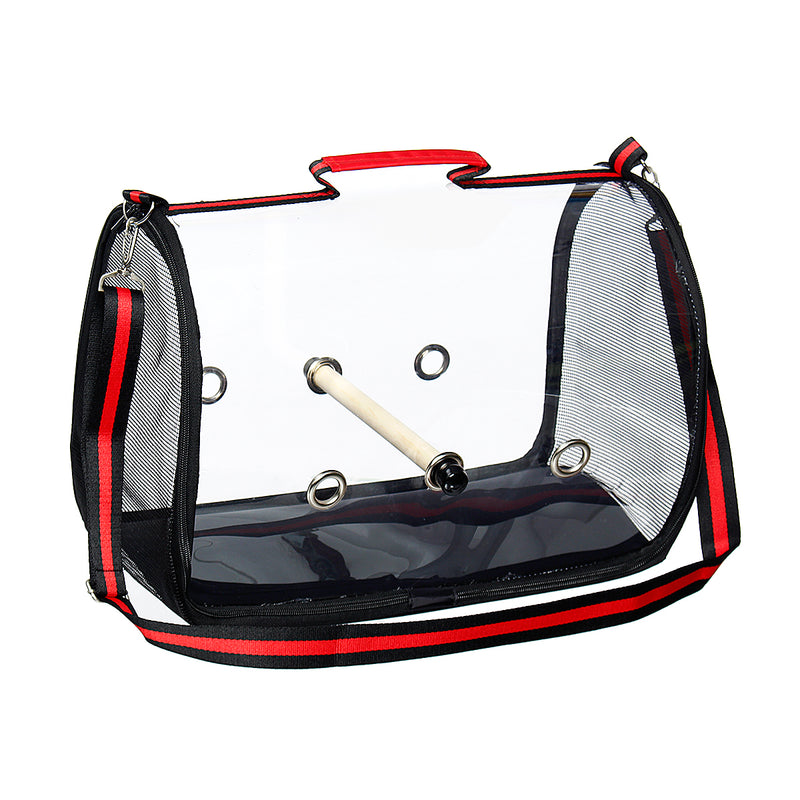 Travel Pet Bag Transparent Pet Parrot Backpack Carrier Bird Cage Wooden Stands House