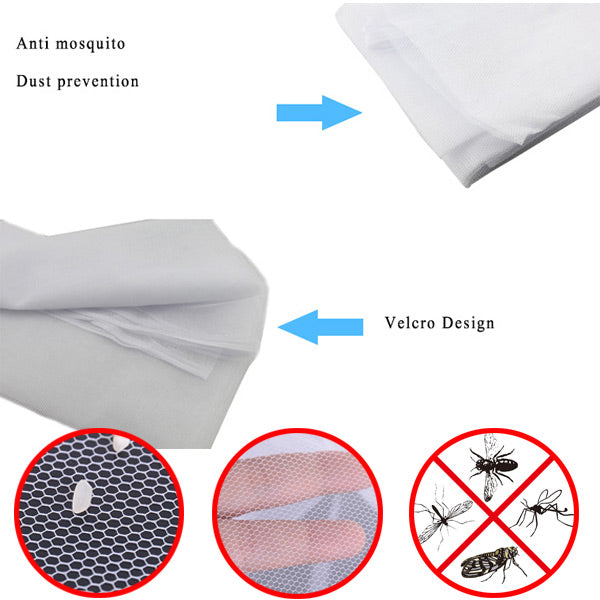 24x83 Inch 2pcs DIY Anti Mosquito Pest Window Curtain Net Mesh Door Sheer Curtain Protector