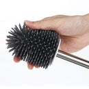 Silicone Soft Toilet Brush Set Bristle Base WC Bathroom Lavatory Cleaning Brush Tools