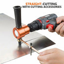 Drillpro 7Pcs Upgrade 360 Degree YT-160AS Double Head Metal Sheet Nibbler Cutter Drill Attachment with Step Drill Cutting Accessories Set for Electric Drill